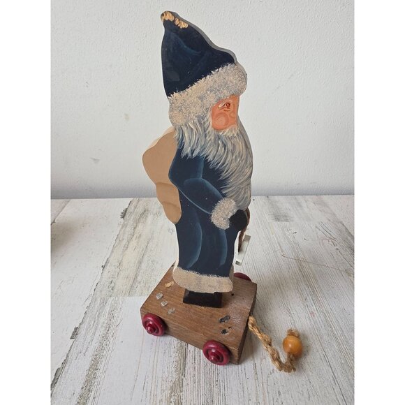 Vintage curtis Santa pull toy wooden star figurine statue Xmas decor - Picture 2 of 12